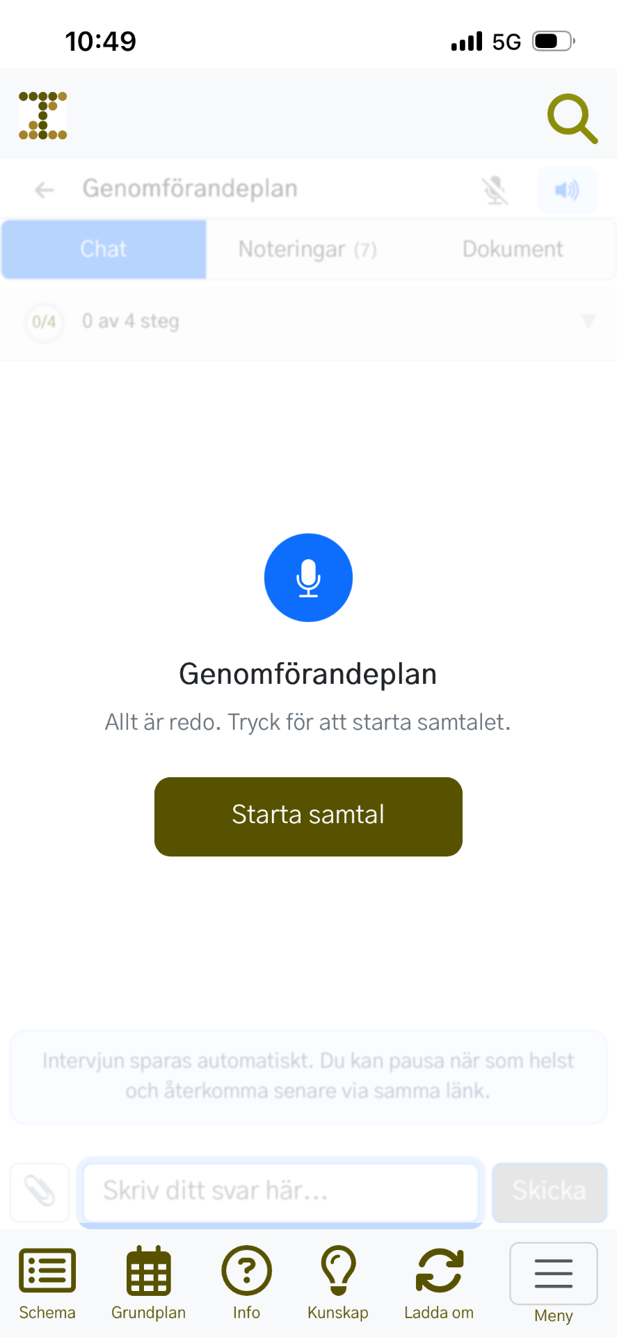 AI sorterar frågor och håller i intervjun